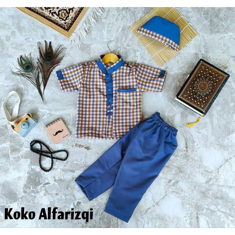 koko anak alfarizqi/koko anak dan dewasa/koko anak terbaru/koko lebaran anak