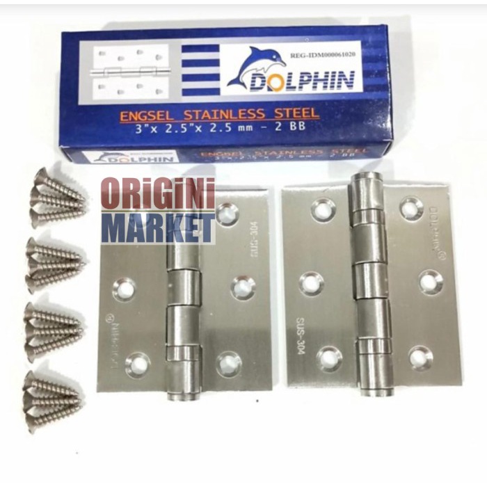 Engsel Engsel Pintu Dolphin 3" 4" 5" Inch Engsel Jendela Tebal Stainless