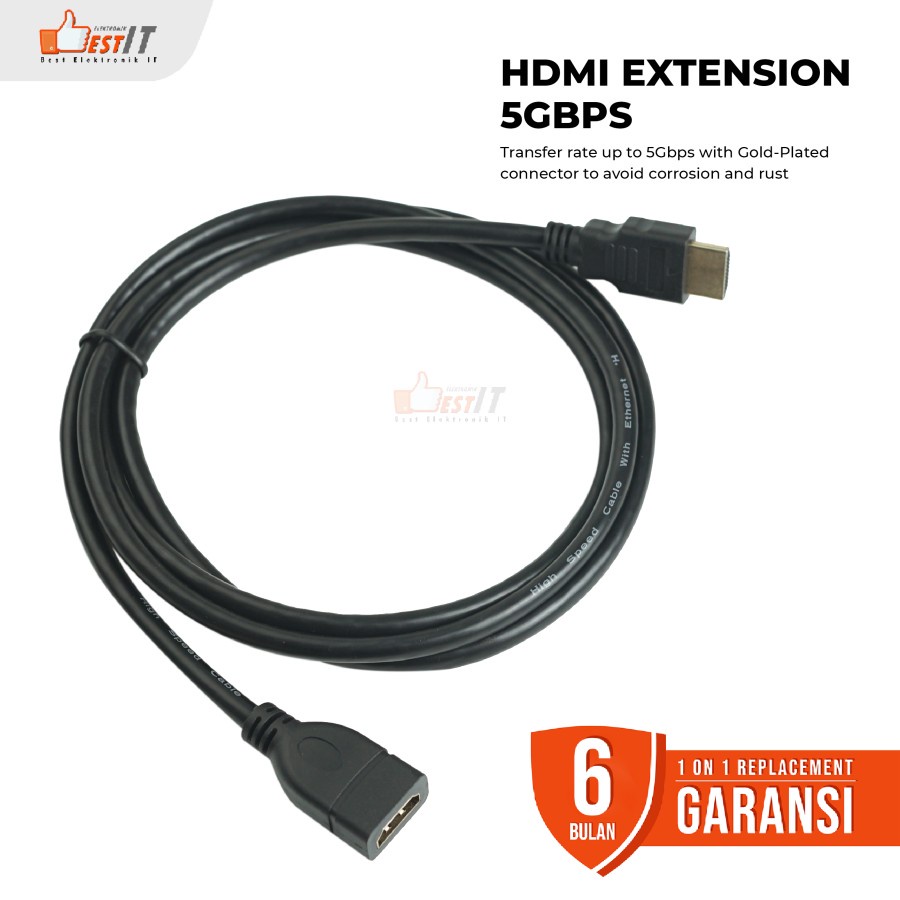 Kabel Extension Perpanjangan HDMI Gold Plated Male to Female M-Tech