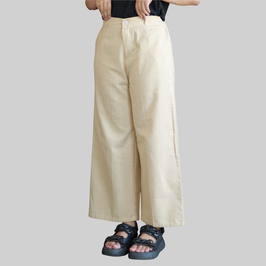 Kulot linen high waist - celana linen wanita- kulot linen WANITA