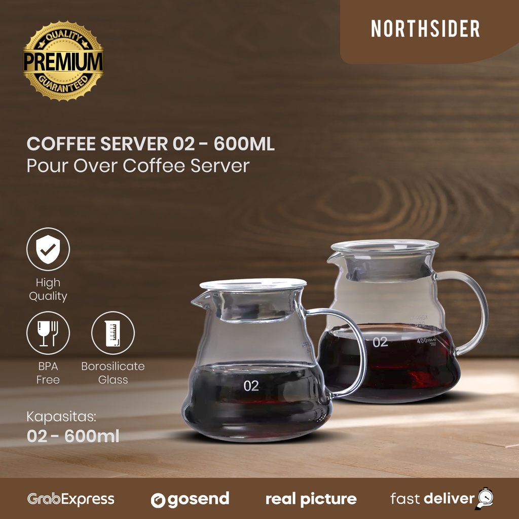 V60 COFFEE SERVER 01 360ml / 02 600ml | SERVER KOPI GLASS POUR OVER