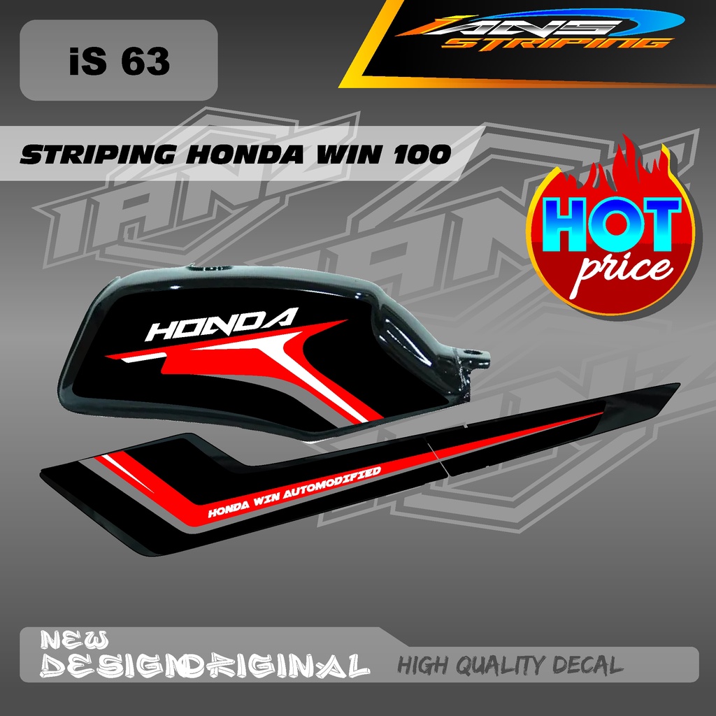 STRIPING STIKER HONDA WIN 100 HOLOGRAM / STIKER HONDA WIN 100 STANDART / LASER CROM IS63