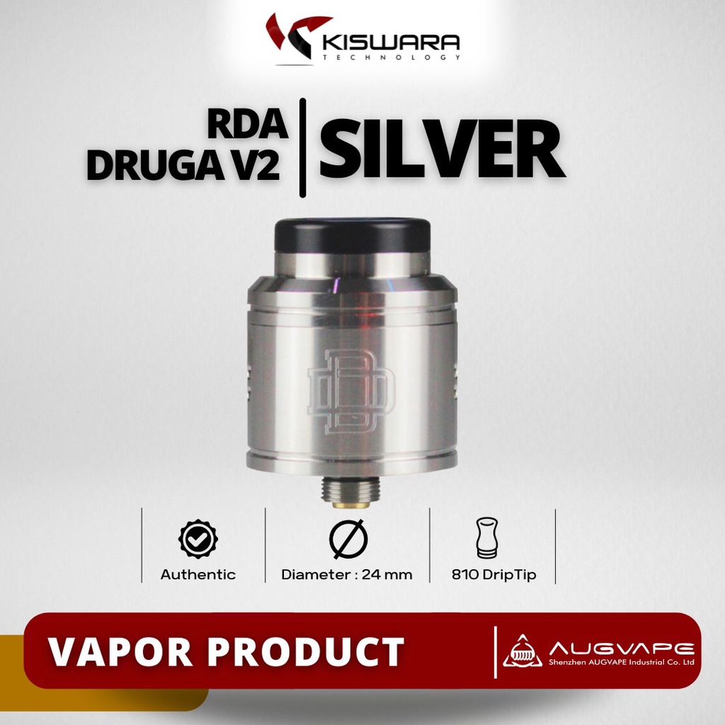 DRUGA V2 24 RDA Atomizer - SILVER [Authentic]