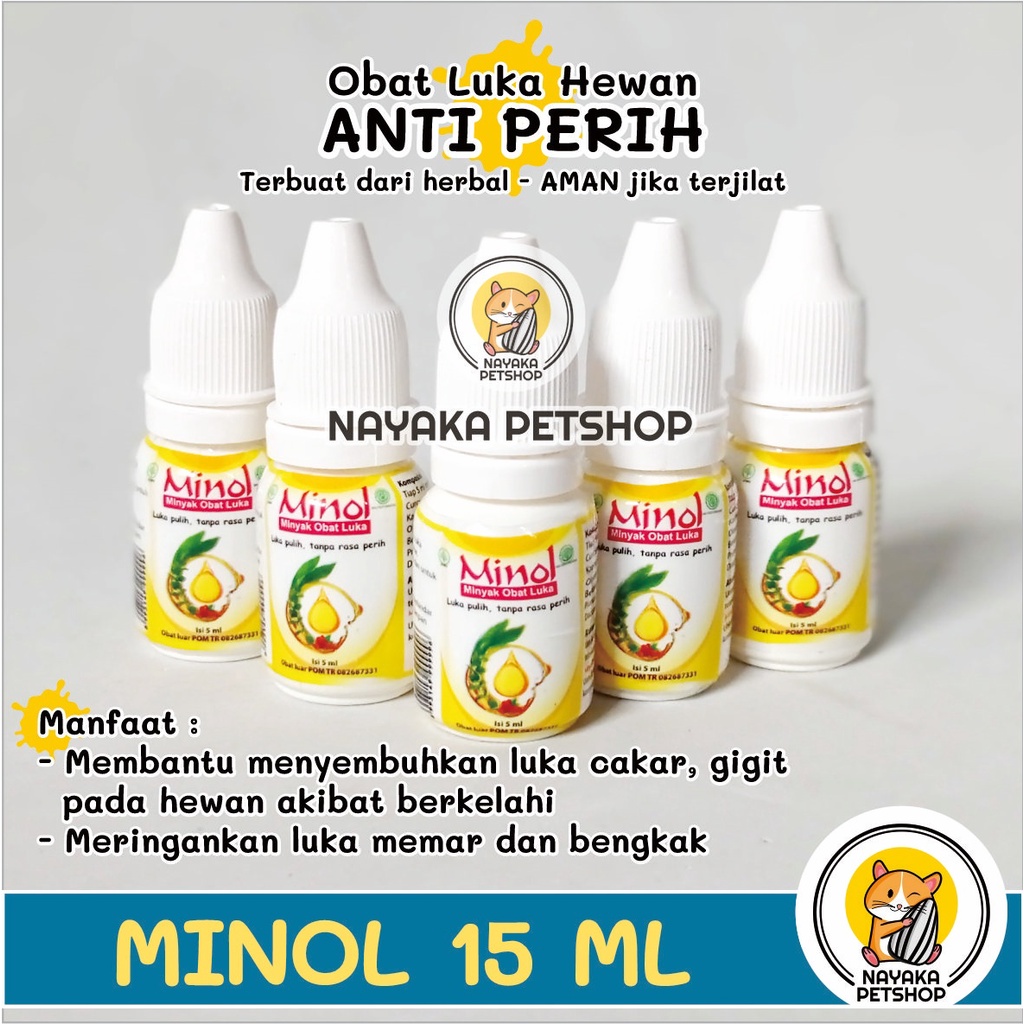 Minol 15 ml ANTI PERIH Obat Luka Hamster Obat Merah Hewan Pengganti Betadine Kucing Kelinci