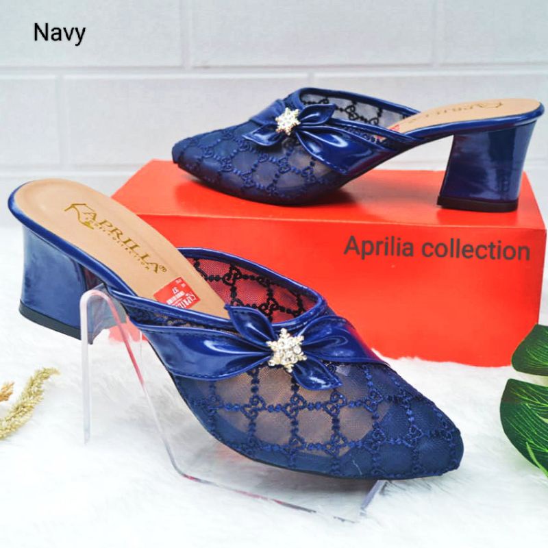 Sandal brukat pesta wanita terbaru hak tahu 5cm aprilia collection/sendal sepatu heels pengantin pernikahan wanita remaja kekinian intan shoes collection bisa cod/weeding shoes