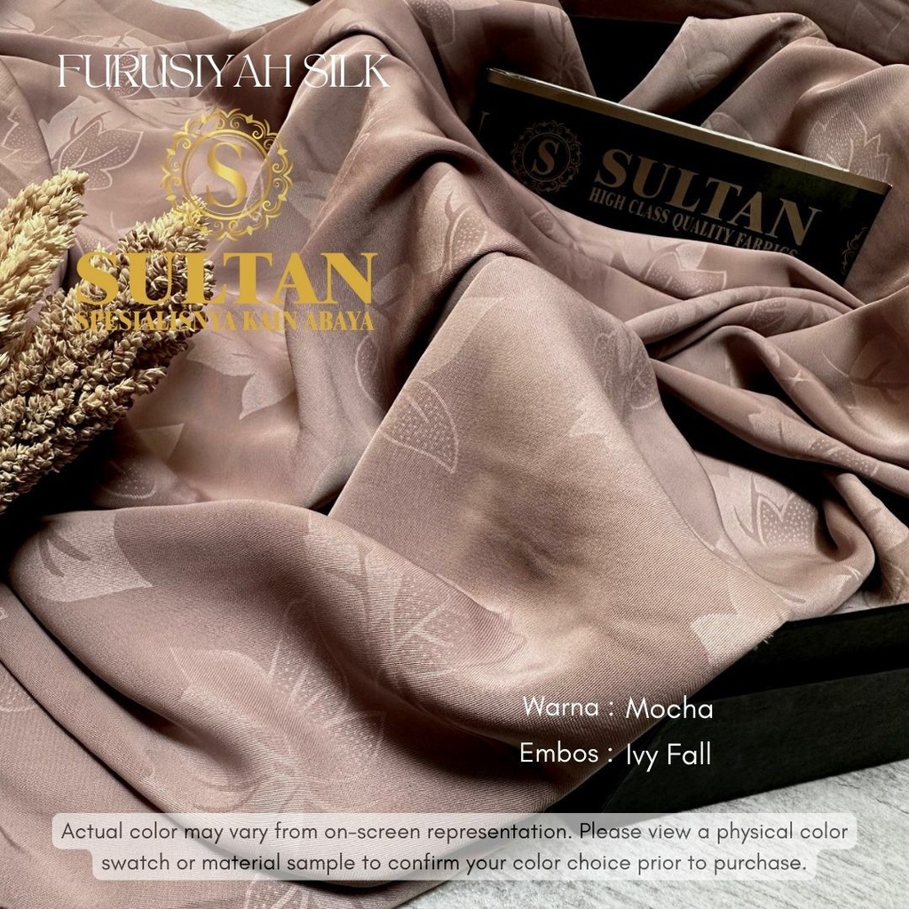 50CM EMBOS IVY FALL FURUSIYAH SILK MOCHA KAIN ABAYA SULTAN (MEREK LAMA: FURSAN SILK)