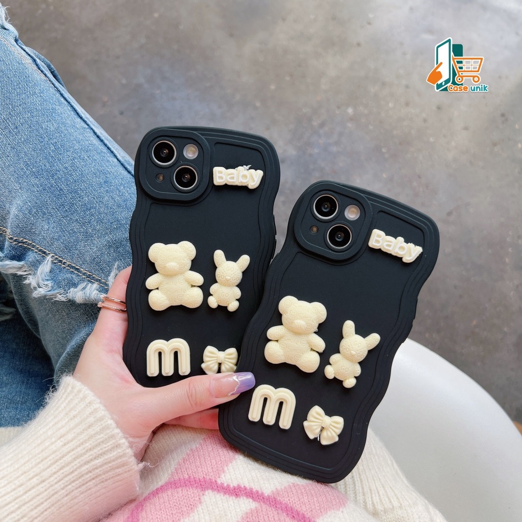 Y026 SOFTCASE 3D KARAKTER RABBIT MODEL GELOMBANG WAVE FOR IPHONE 7 8 7+ 8+ XR X XS MAX 11 12 13 14 PRO MAX 14 MAX CS5151