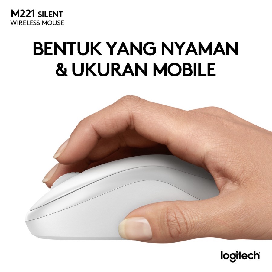 Logitech M221 Mouse Wireless Silent Click - Off White