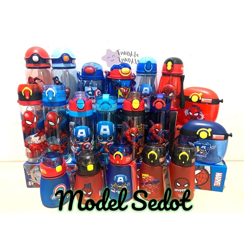 Botol Minum Sedot Spiderman Super Hero / Botol Minum Anak / Botol Minum spiderman captain