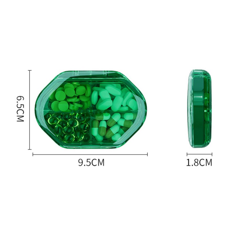 XL-8308 Kotak Tempat Penyimpanan Obat Pil 4 Sekat - Portable Medicine Storage Box - Untuk Travel