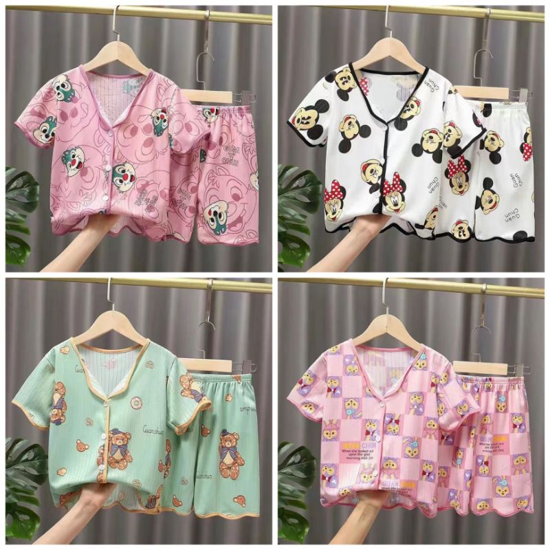 BAJU TIDUR ANAK SETELAN PIYAMA BAYI SET LENGAN PANJANG CELANA PANJANG C7A,B