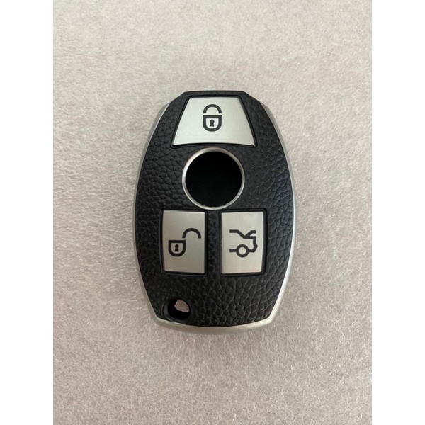 sarung kunci smart key mobil mercedes benz keyless 3 tombol model kulit