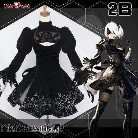 UWOWO Game Nier: Automata 2B Cosplay Costume YoRHa No.2 Type B Base 2B Cosplay New Design Halloween Christmas Costume