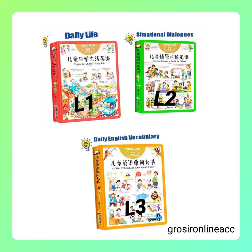 L Story Book kids Anak Belajar English Mandarin Scan QR Code Bilingual cover warna buku