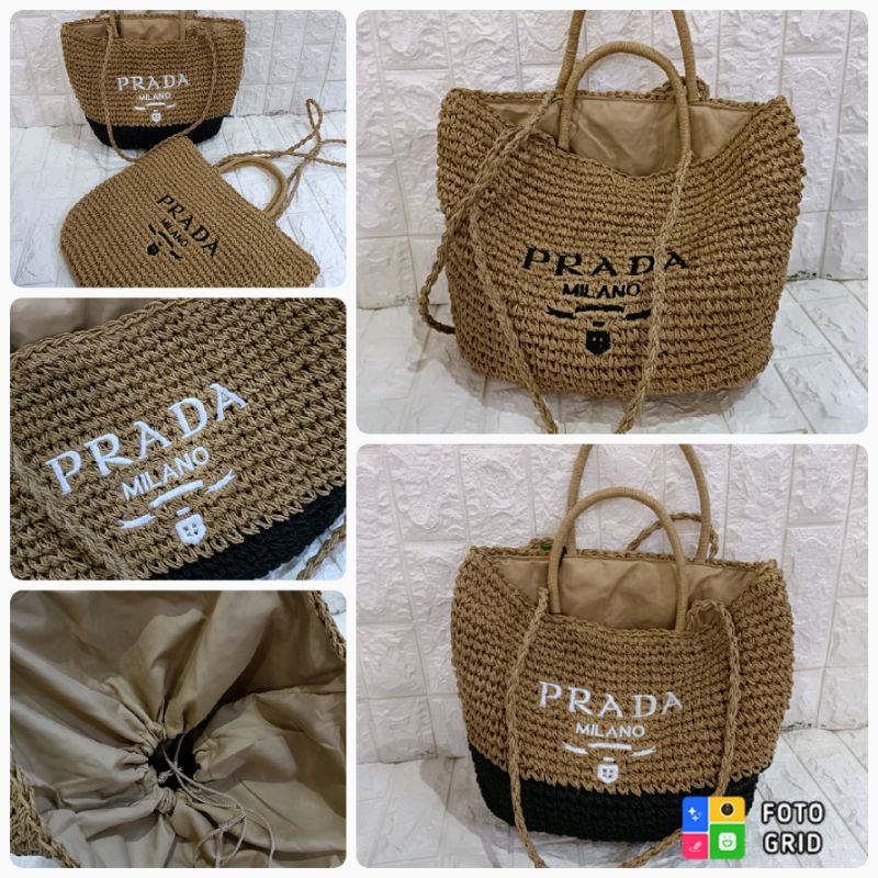 tas fashion pr ada rajut tote