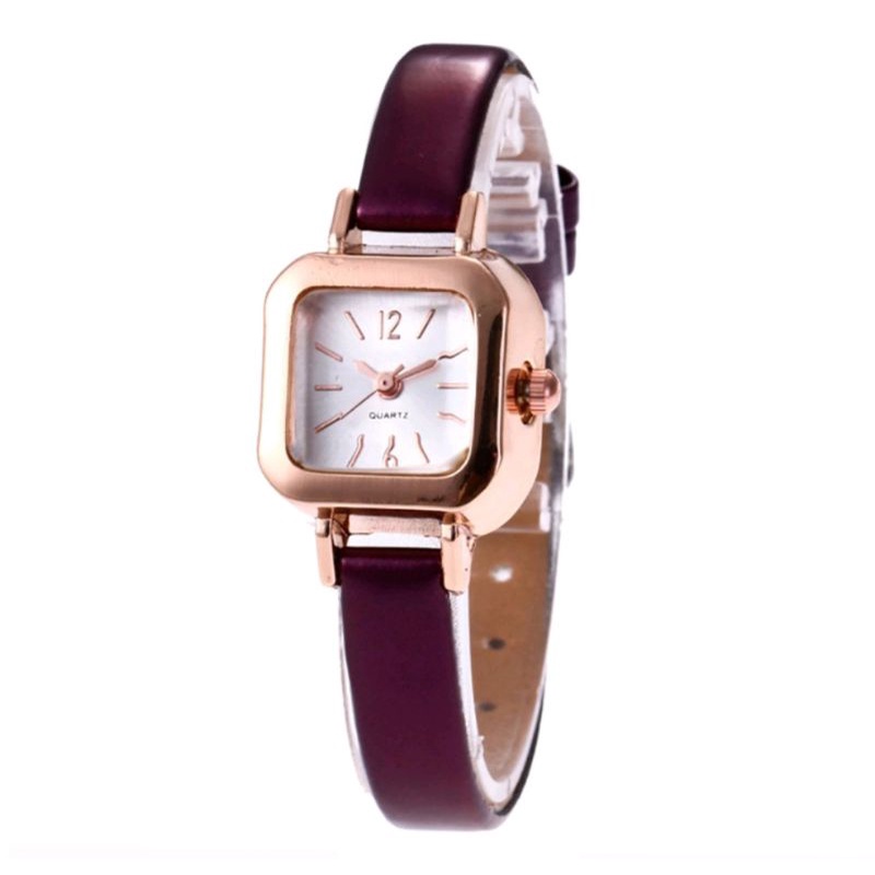 Jam Tangan Wanita Kecil Analog Fashion Quartz Dial Kotak (004PU)