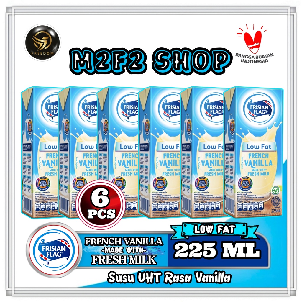 

Susu Bendera Frisian Flag Purefarm Low Fat French Vanilla | Vanila Kotak UHT - 225 ml (Kemasan 6 Pcs)