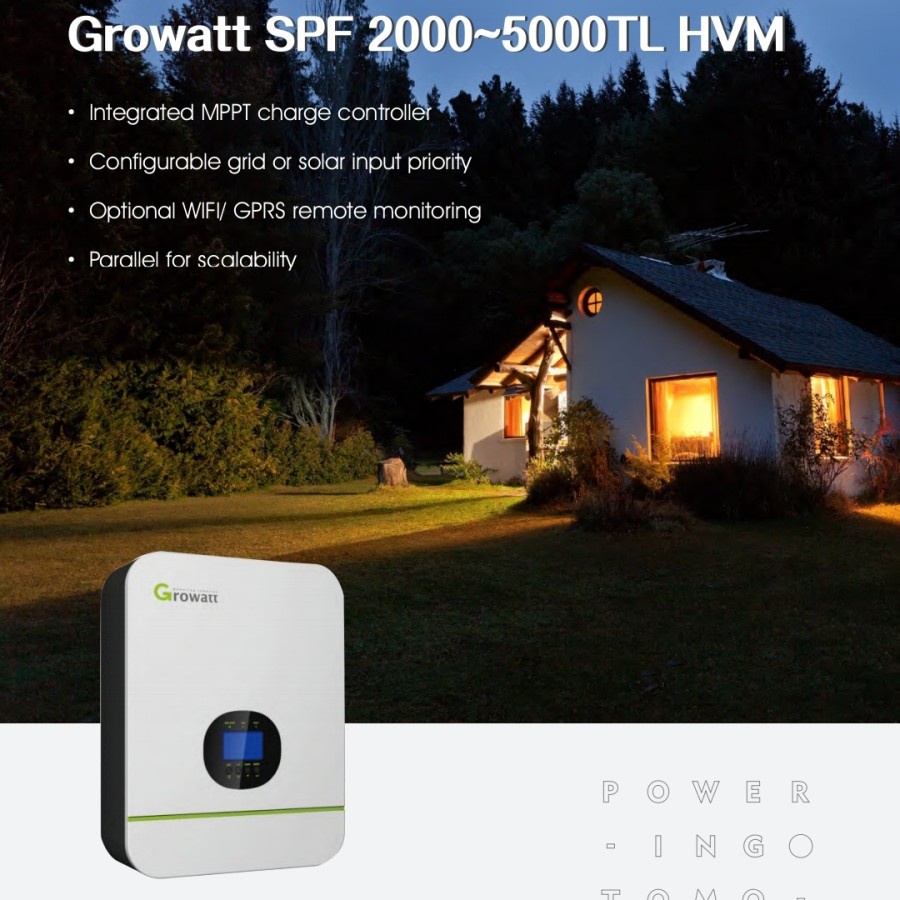 Produk Terlaris GROWATT SPF5000TL HVM-P Growatt 5000W Hybrid inverter DC48V Shine Wifi