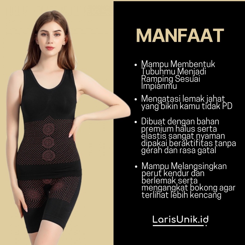 Korset Corset Pelangsing Infrared  3 in 1 Pengecil Perut Buncit Wanita korslet Pembakar Lemak Hot Body Slimming Suit