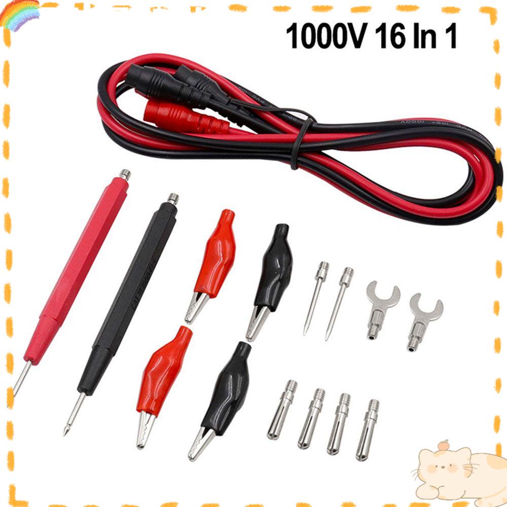 Solighter 16pcs in 1set Multimeter Digital Universal Test Line Pen Kabel Kawat Ujung Jarum