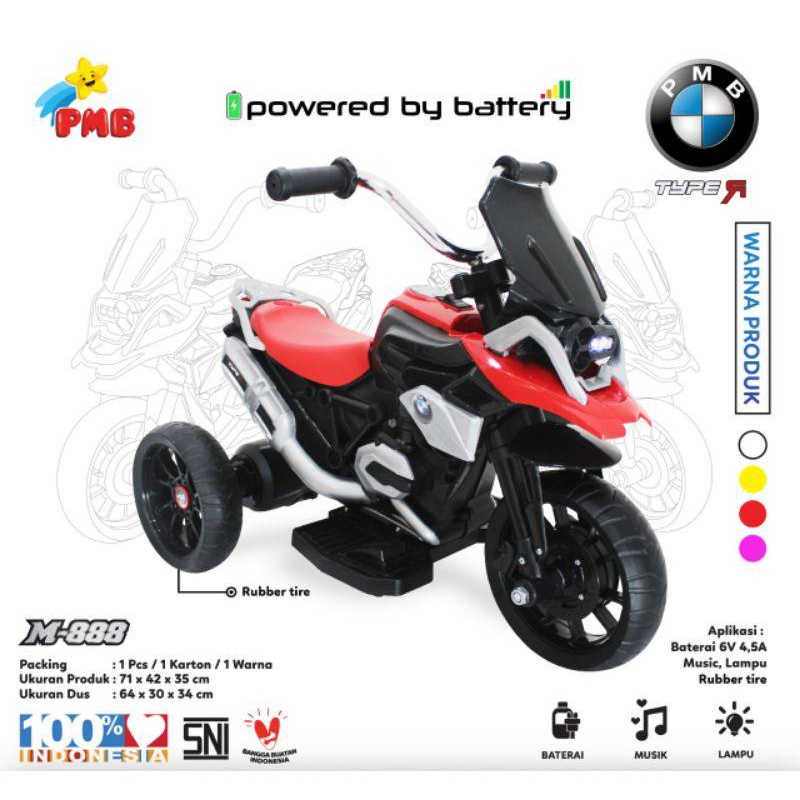 Sepeda Motor Aki Anak PMB MOTOR TYPE M-888 Mainan Aki Anak