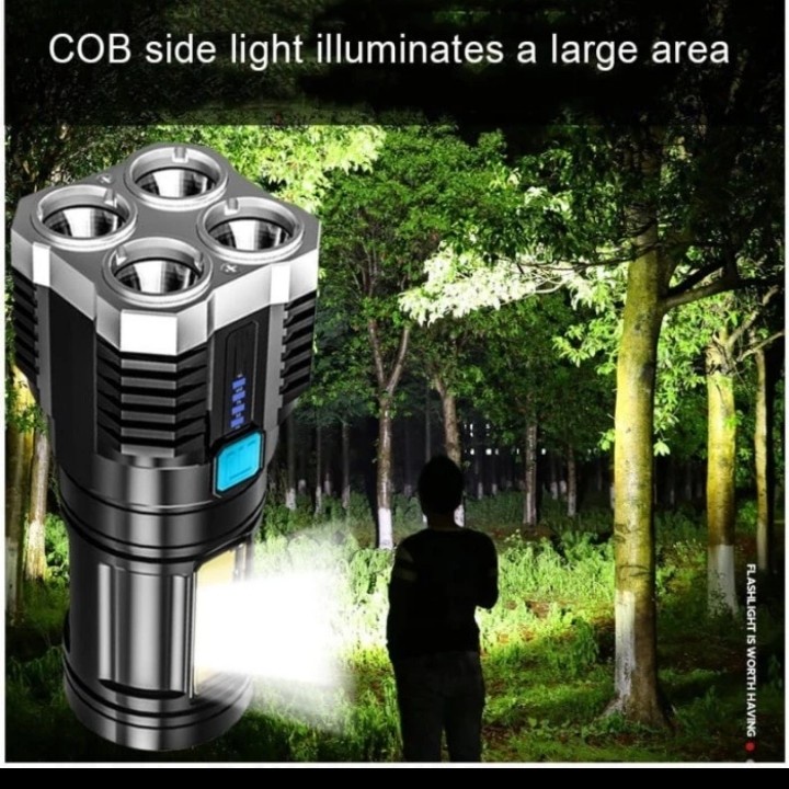 SENTER 4LED COB SENTER 4 MODE JARAK JAUH SENTER CAMPING 4 MATA LAMPU