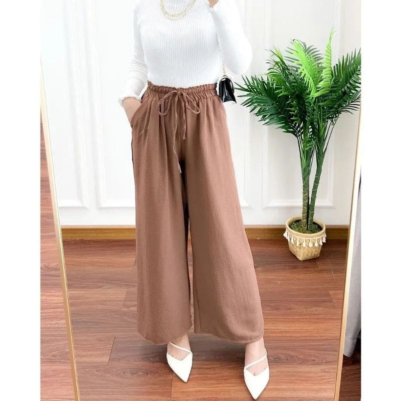 CELANA CRINGKLE AIRFOW HIGH WAIST CELANA KULOT ALL SIZE CELANA PANJANG CELANA WANITA MURAH CELANA KULOT TERLARIS