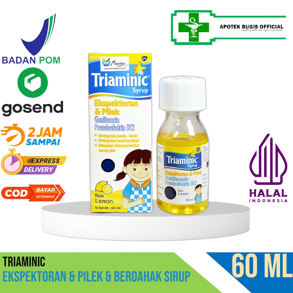 TRIAMINIC EKSPEKTORAN &amp; PILEK (KUNING) SIRUP 60ml - Obat Flu dan Batuk Berdahak Anak