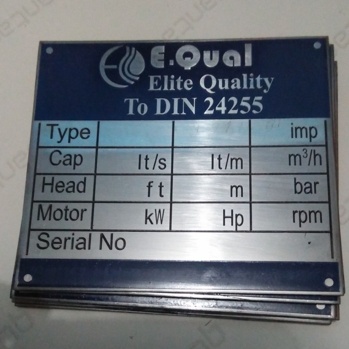 

Kol Name Plate Stainles / Alumunium
