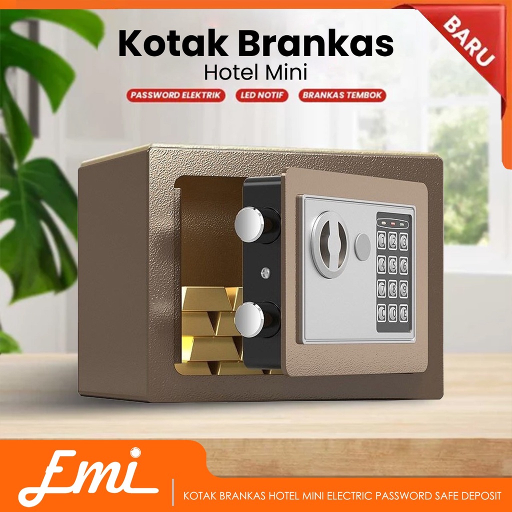 Kotak Brankas Hotel Mini Electric Password Safe Deposit Box 4.6L