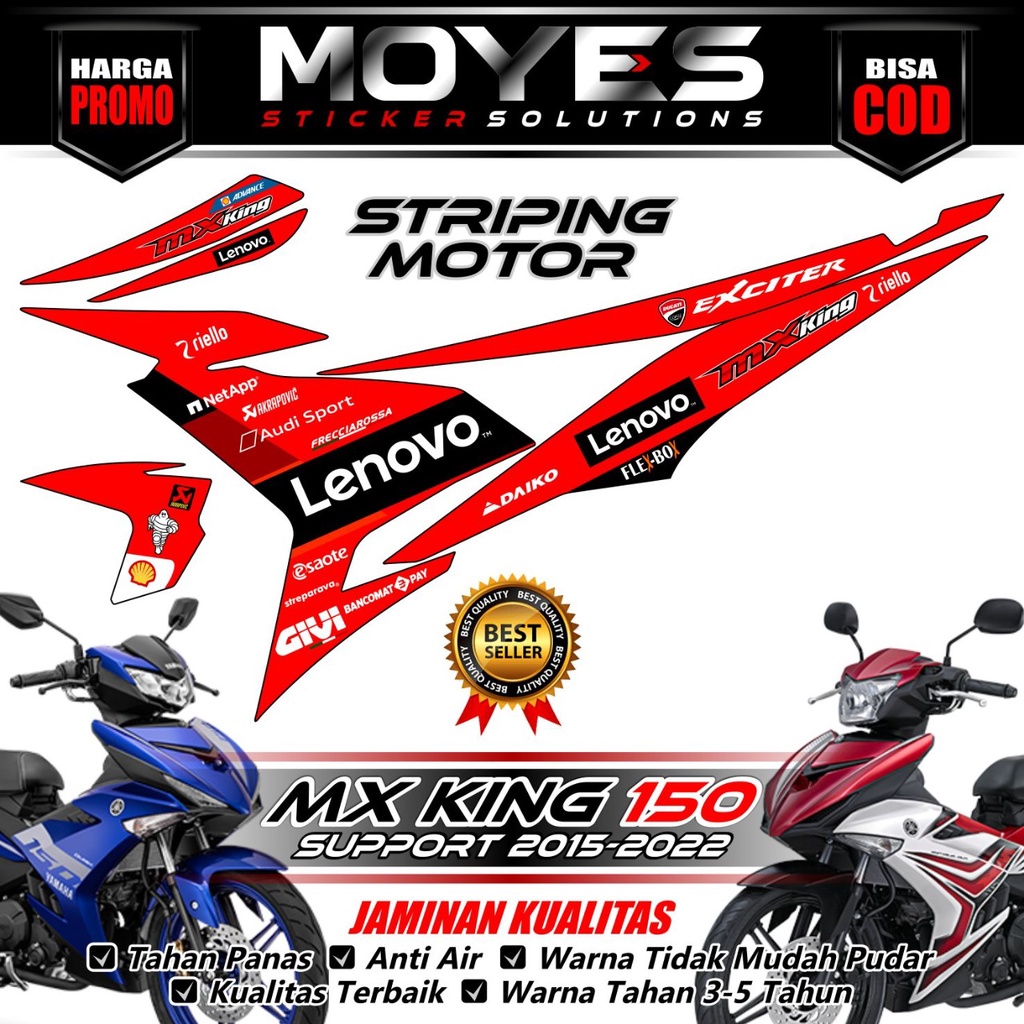Striping Motor Mx king 150 2015-2022 - Stiker Striping MX KING 150 Motif GP Racing