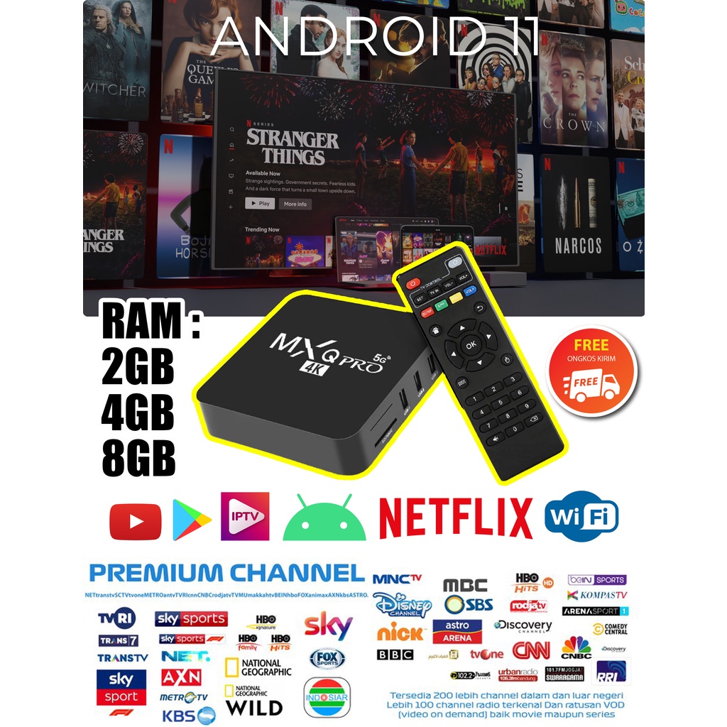 ANDROID TV BOX ( RUBAH TV BIASA ANDA MENJADI SMART TV) NEW - FULLSET, FULL APLIKASI, FULL INSTALL M1