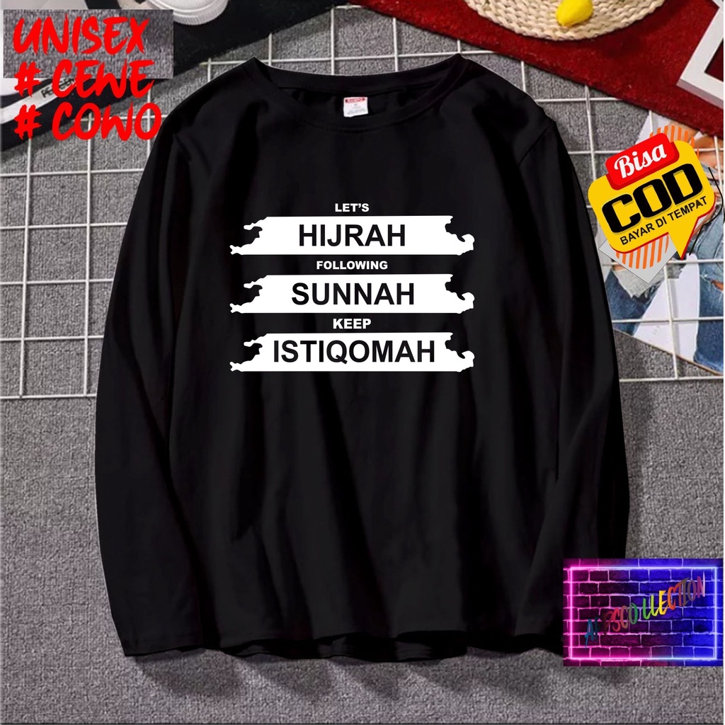 Cod Gratis Ongkir/Kaos LETS HIJRAH SUNNAH ISTIQOMAH/Kaos Santri SantriwatiKaos Pria Pesantren/Kaos Murah/Pakaian Pria  Pakaian Wanita Islam Dakwahl/Best Seller