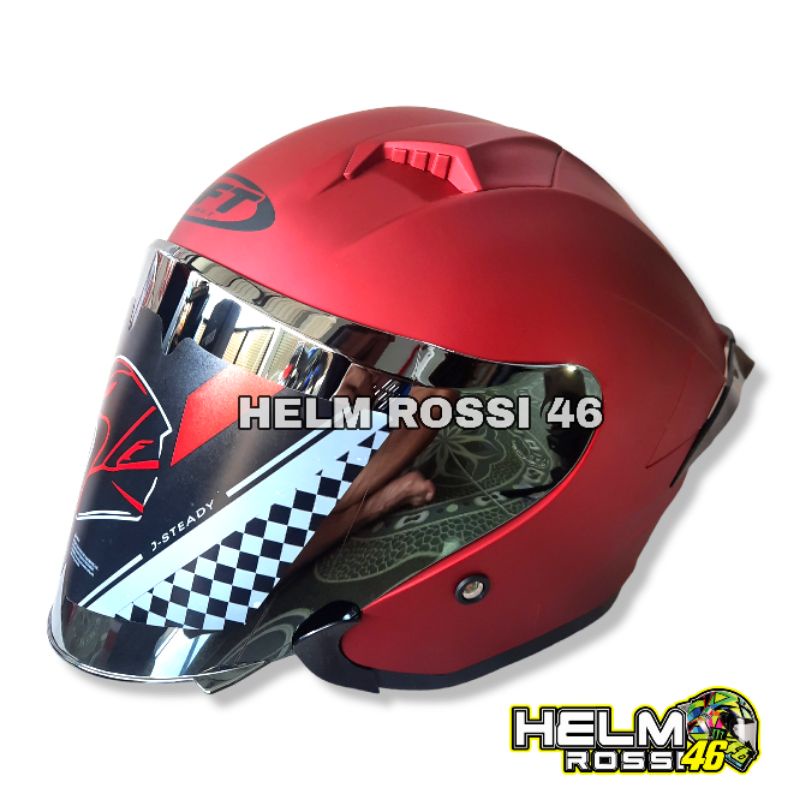 HELM GIFT SARGON MERAH DOFF rep NJS KAIROZ + Visor FLAT Venom + Spoiler