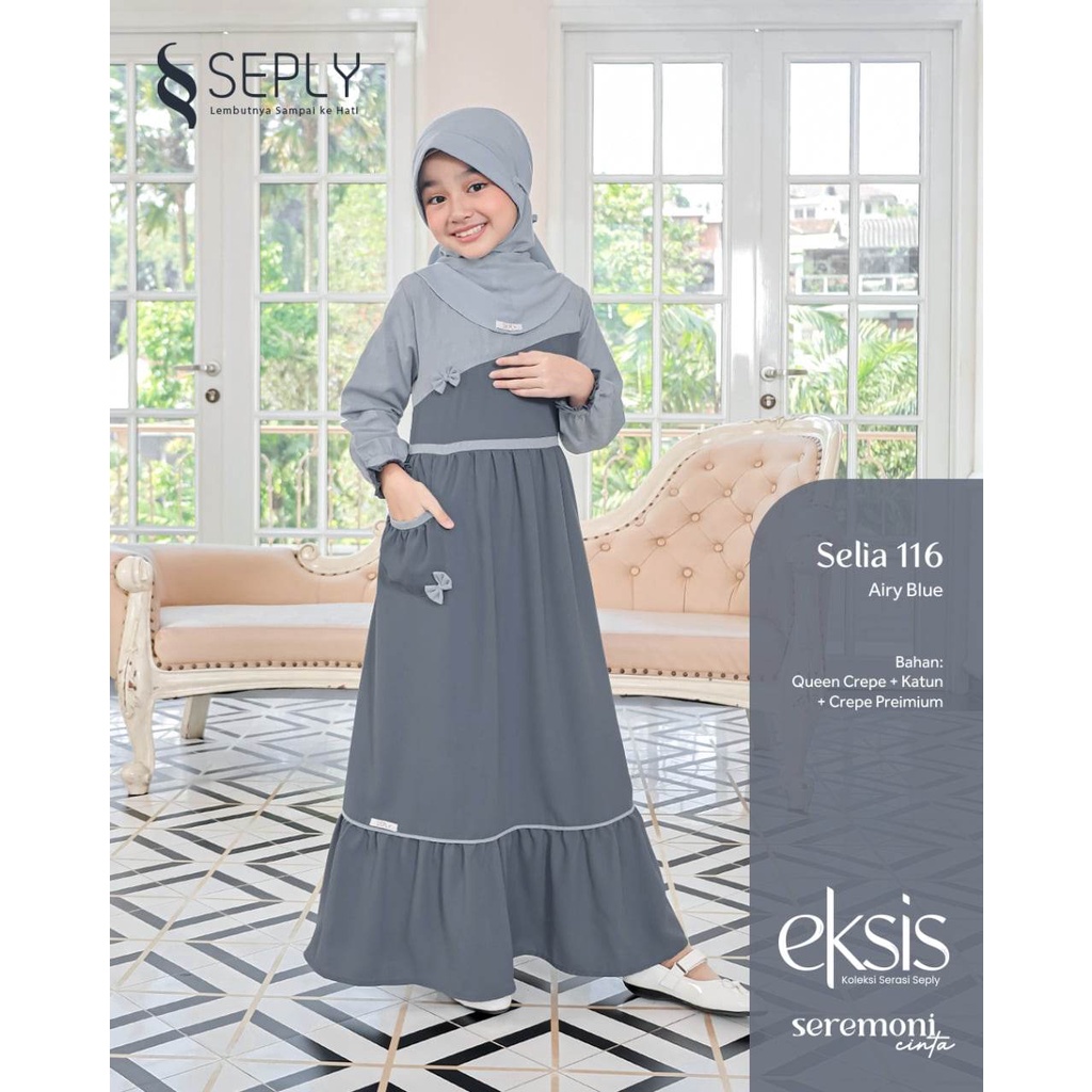 Seply Sarimbit Keluarga / EKSIS-195 Airy Blue / Fashion Muslim 2023