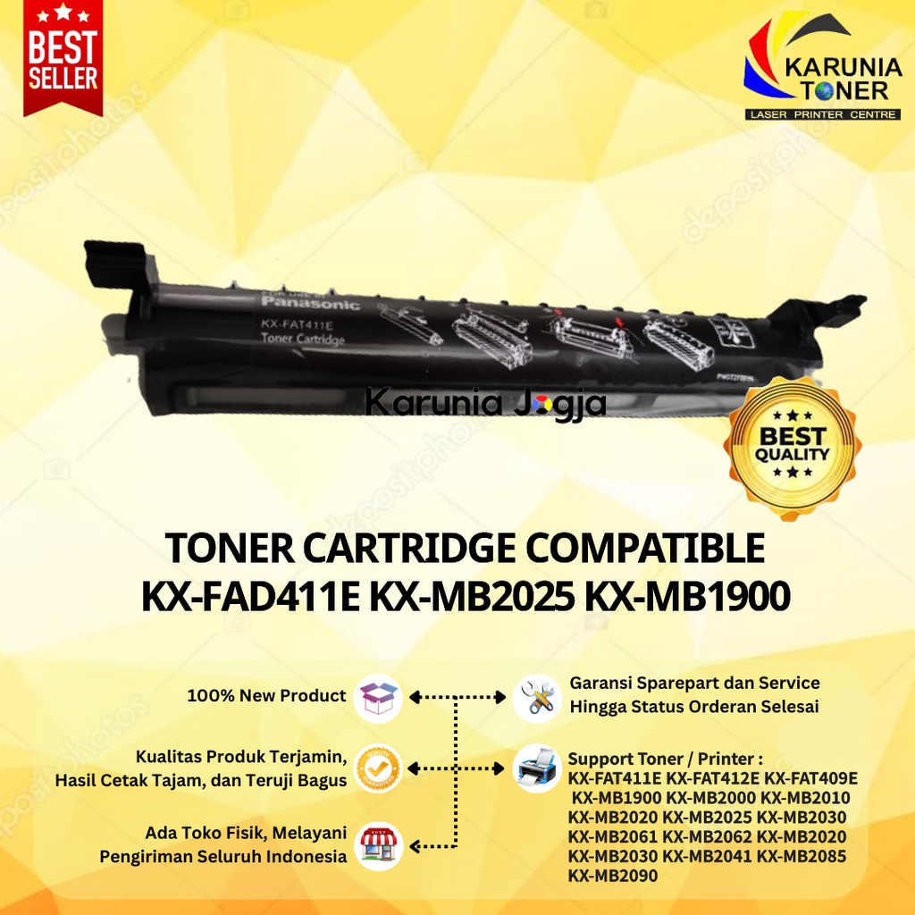 Toner Cartridge Compatible (Tabung saja) KX-FAT411E KX-FAT409E KX-MB1900 KX-MB2000 KX-MB2010 KX-MB20