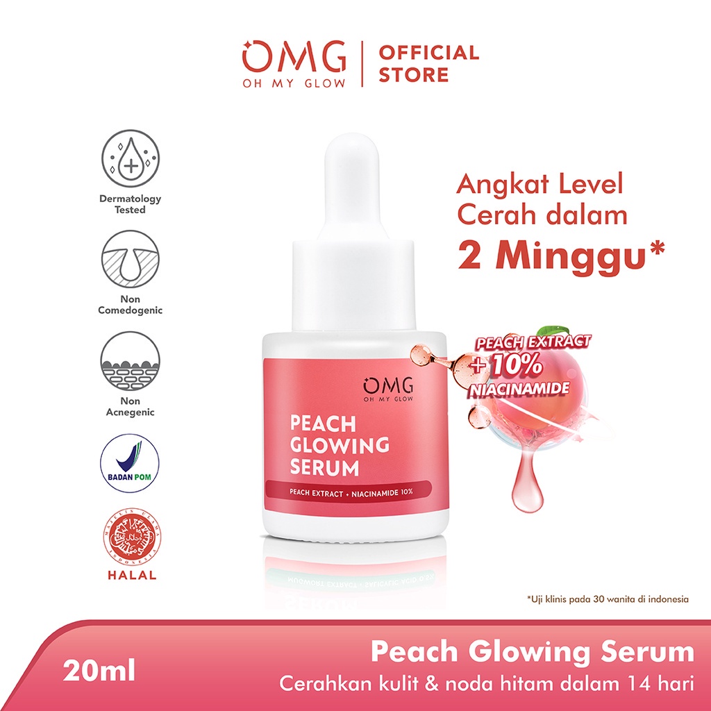 Bisa COD OMG OH MY GLOW Peach Glowing Serum 20 ml - Serum Pencerah untuk Kulit Sehat &amp; Glowing Rumah Cantik 354 MEDAN