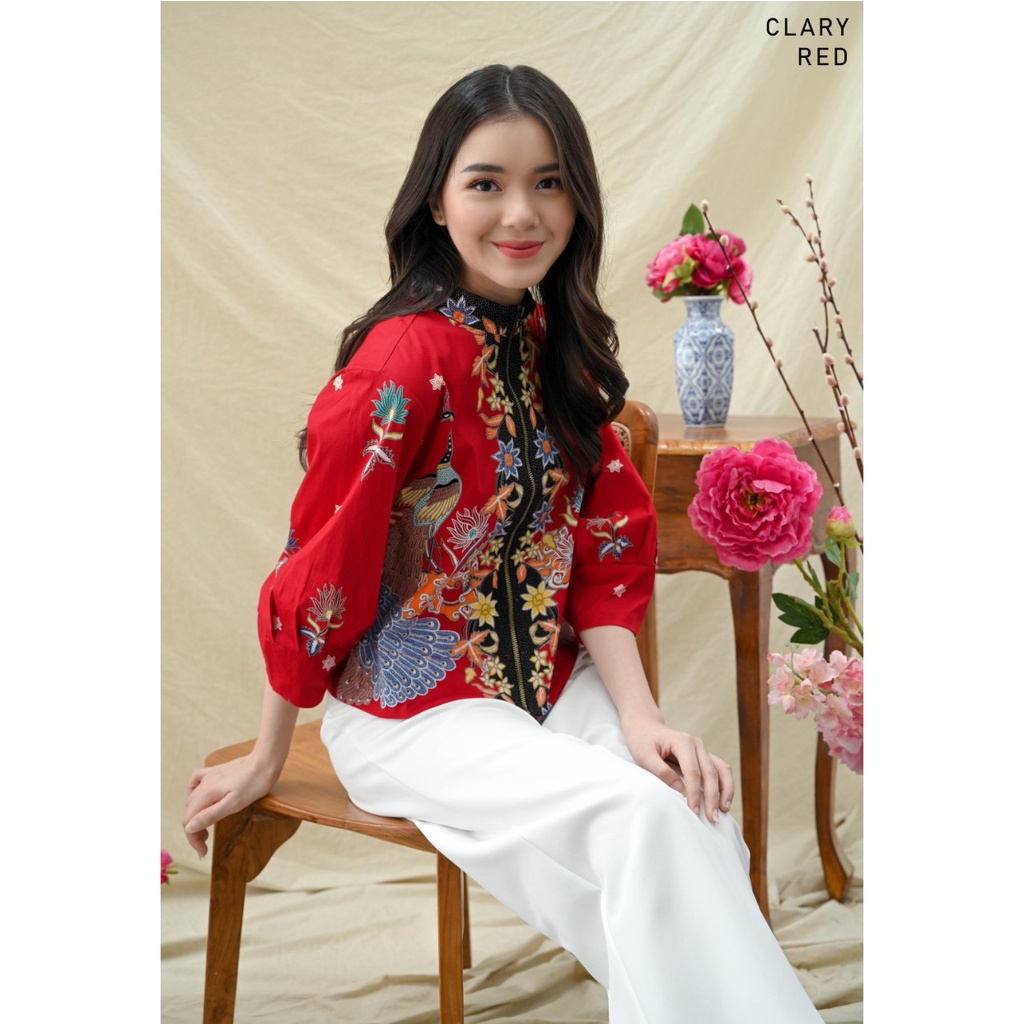 Evercloth Clary Jaket Wanita Batik Jacket Wanita Outer Rompi Wanita Jumbo Luaran Couple