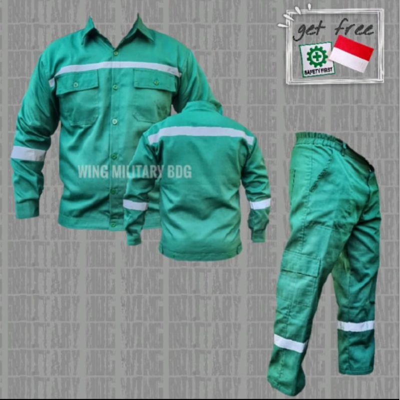 stelan one set kemeja panjang dan celana kerja wearpack