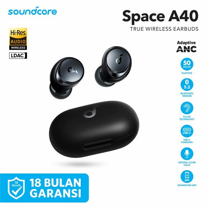 ANKER SOUNDCORE SPACE A40 TWS EARPHONE ADAPTIVE ANC BLUETOOTH A3936