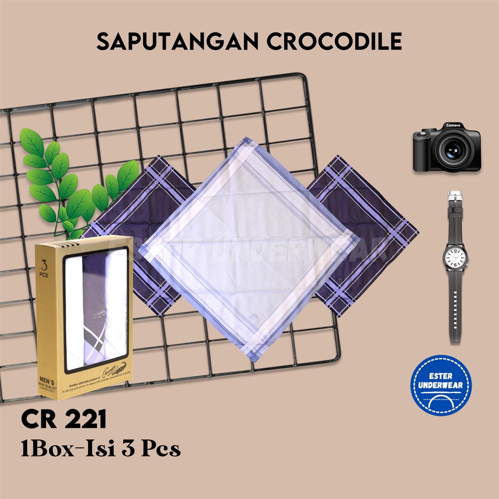 Sapu Tangan Crocodile CR 221 isi 3 PCS