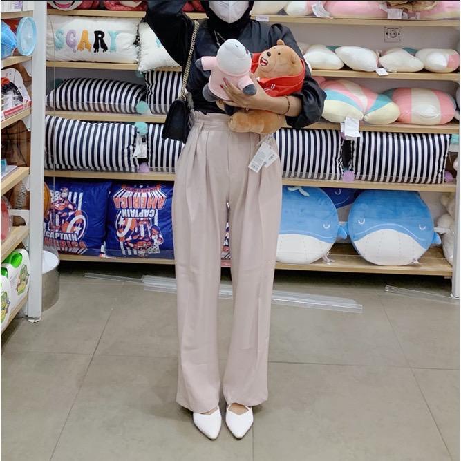 Celana Panjang Wanita Bahan Shakila Kancing 2 Resleting  HITS OOTD SELEBGRAM FASHION TERKINI - DANICA SAKILA PANTS