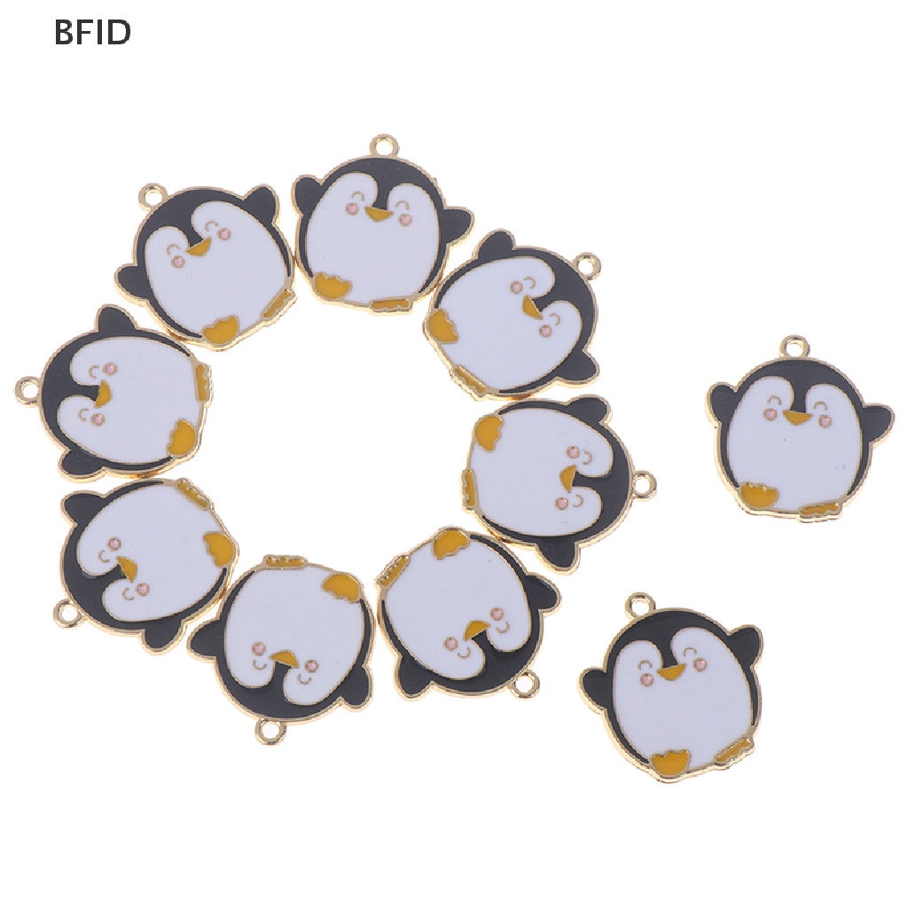 [BFID] 10pcs/set charm enamel ch Pinguin Kartun Untuk Membuat Perhiasan Liontin [ID]