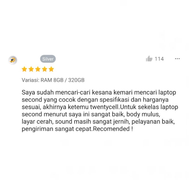 Laptop Bekas Core i5 / RAM 16GB 12GB 8GB 4GB - SSD 256GB 512GB - HDD 2TB 1TB 500GB - Lenovo Seken Core i5 16GB 8GB 4GB