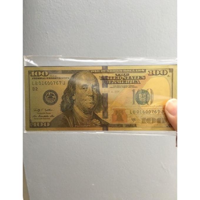 Tempelan Kulkas motif dollar 100 usd