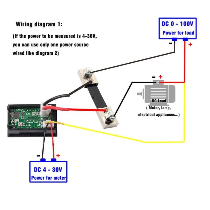 Combo Amperemeter + Voltmeter Digital 0-100v 50A Ammeter + Shunt
