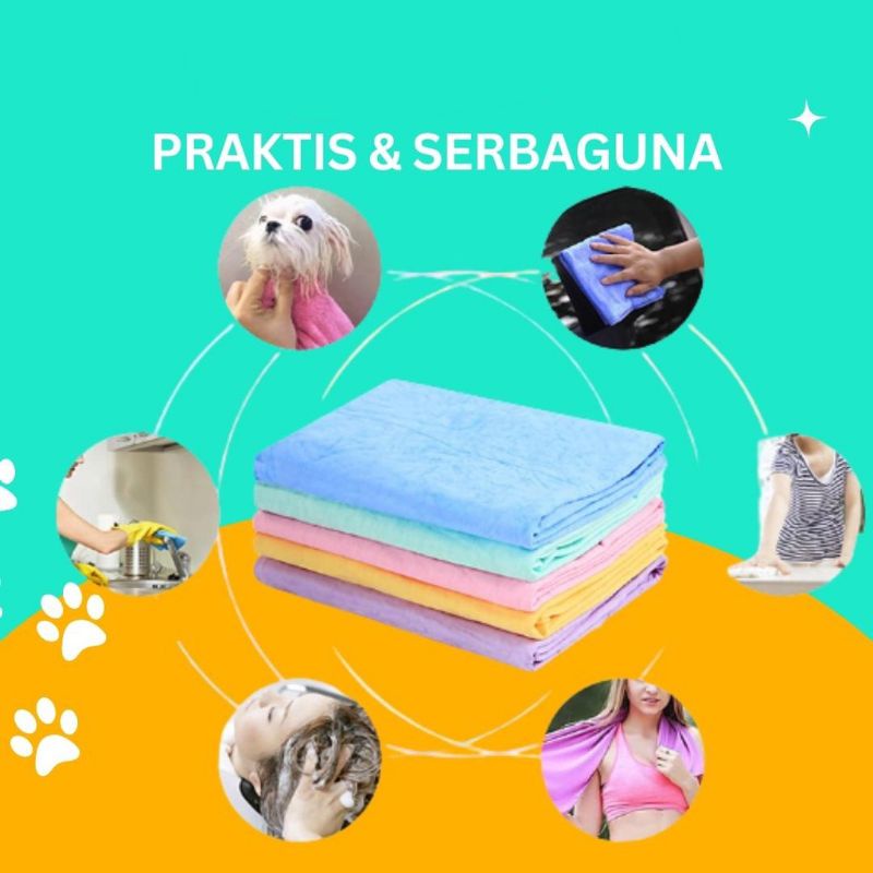 Kain Lap Mandi Kucing Dan Anjing Pet Kanebo Kucing Anjing Handuk Mandi Hewan Periharaan Handuk Mandi Binatang Kesayangan Kanebo Jumbo (Kemasan Plastik)