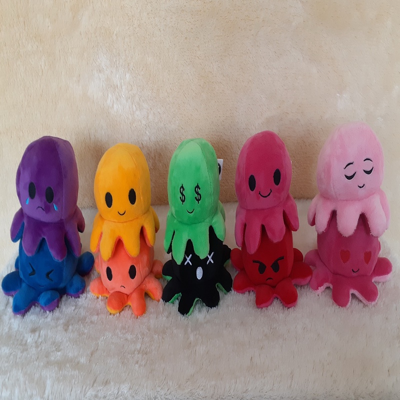 CBT Boneka Reversible Octopus Viral Bolak Balik Cotton Ball Cumi Ukuran L