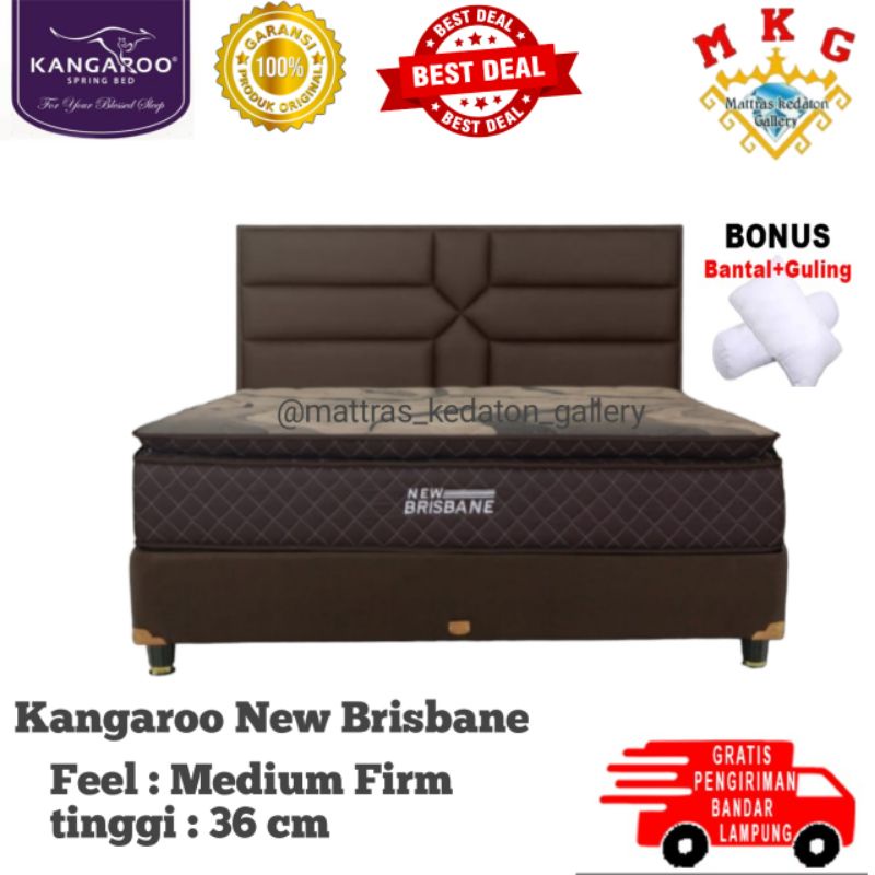 Kangaroo Springbed New Brisbane Pillowtop - Kasur Springbed Matras Full Set uk 120 160 180