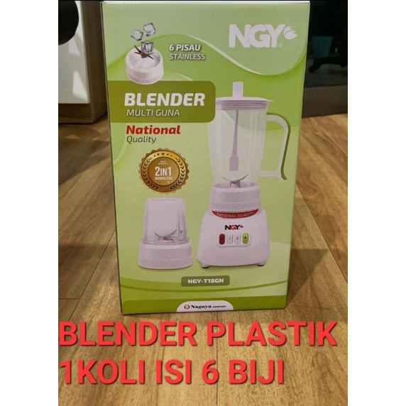 BLENDER NAGOYA KACA / plastik 2in1 - NGYT12GN6 6pisau NGY-T18GN
